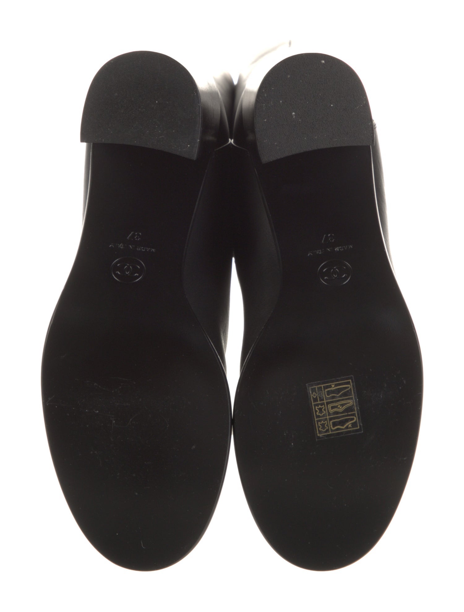 Chanel Interlocking CC Logo Leather Riding Boots